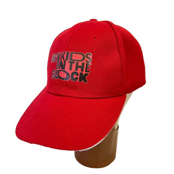 New Kids On The Block Red Hat Baseball Cap NKOTB Donny Joey 80s 90s Vintage - Picture 1 of 5
